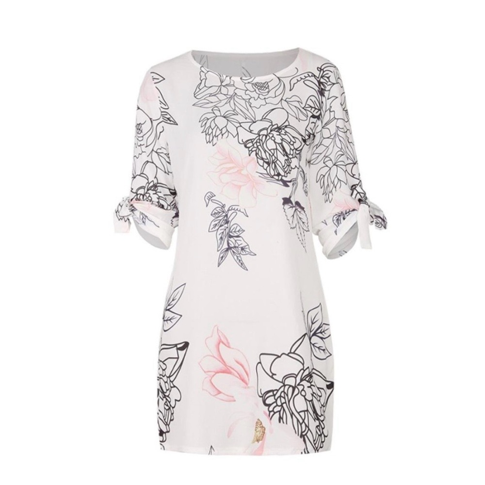 Adorable white, light pink floral dress